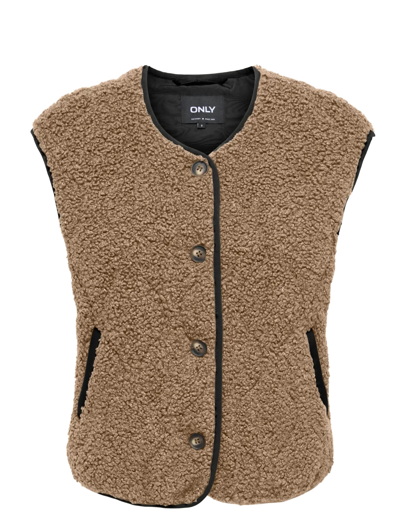 ONLY ONLINES TEDDY WAISTCOAT CC OTW - Kläder - TIGERS EYE / brown