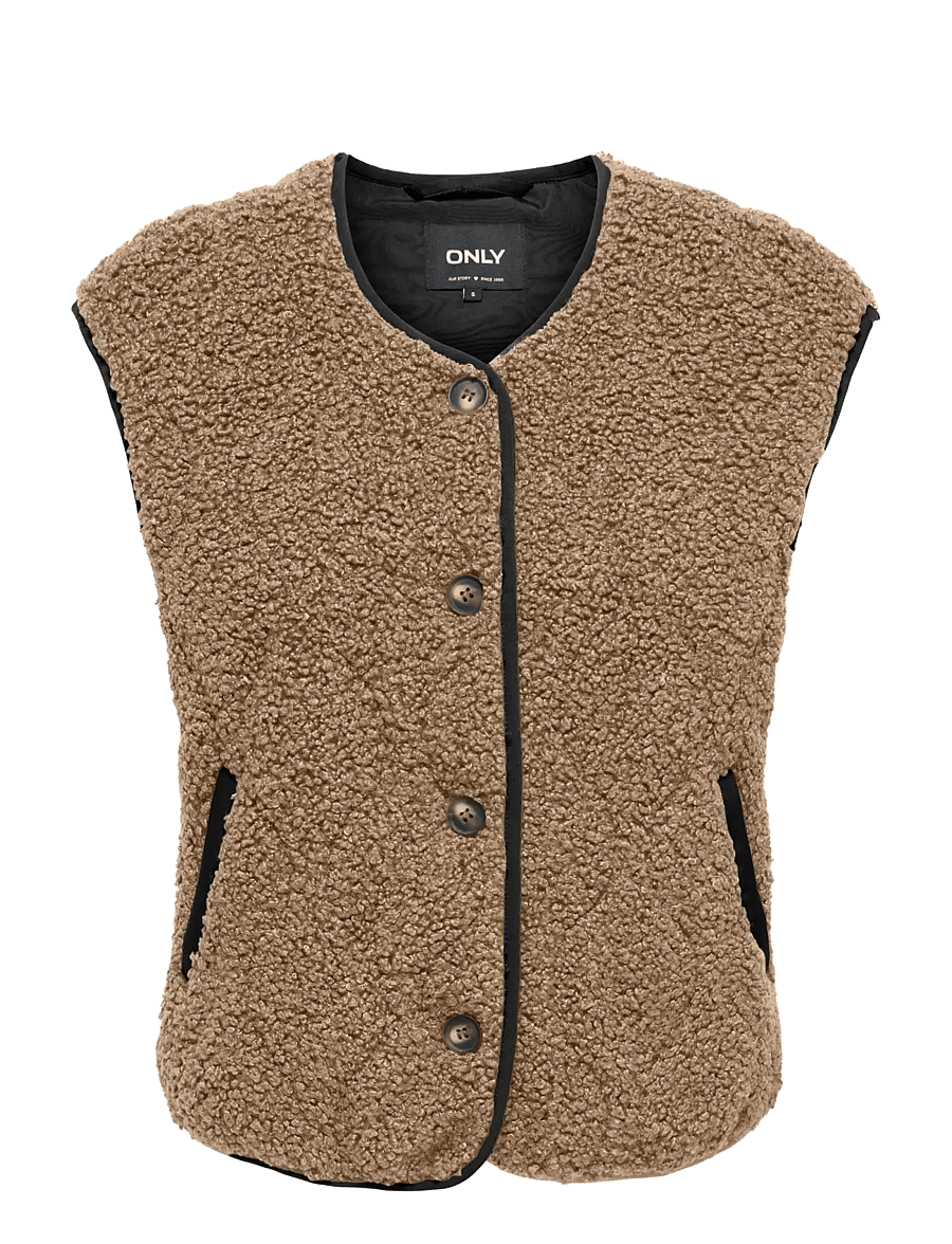 ONLY - ONLINES TEDDY WAISTCOAT CC OTW - fleece- und teddy-westen - tigers eye - 0