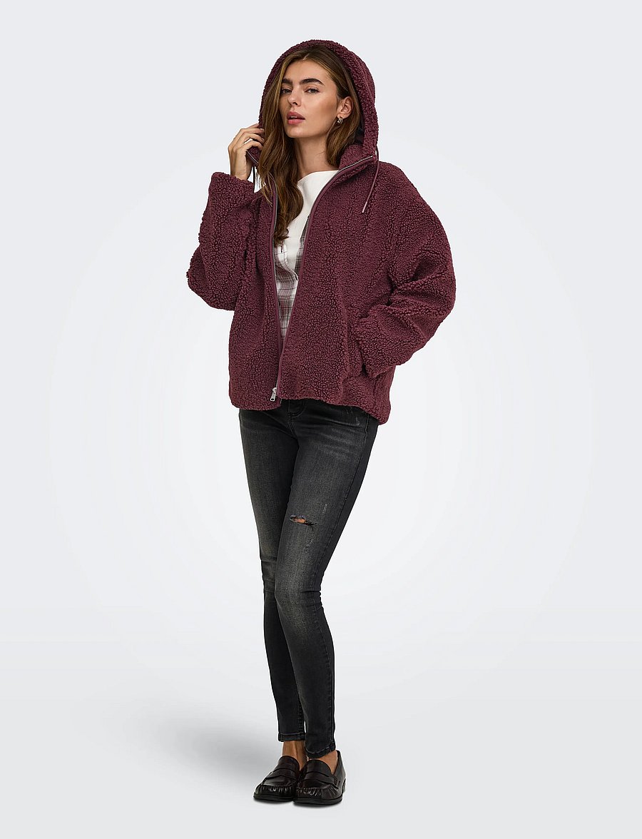 ONLY - ONLASPEN HOOD TEDDY JACKET CC OTW - faux fur - decadent chocolate - 4