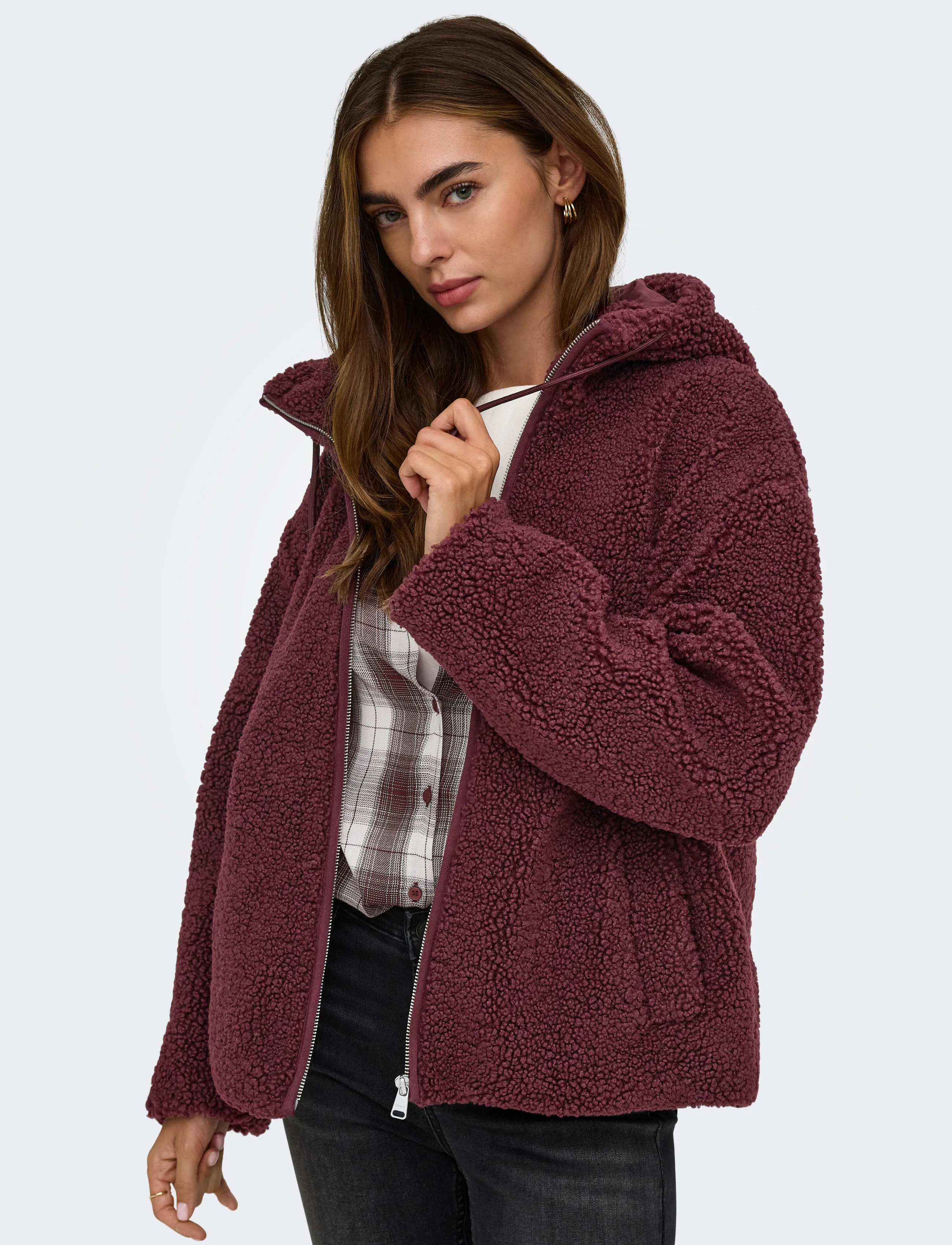 ONLY Onlaspen Hood Teddy Jacket Cc Otw pälsjackor dam – bild 6
