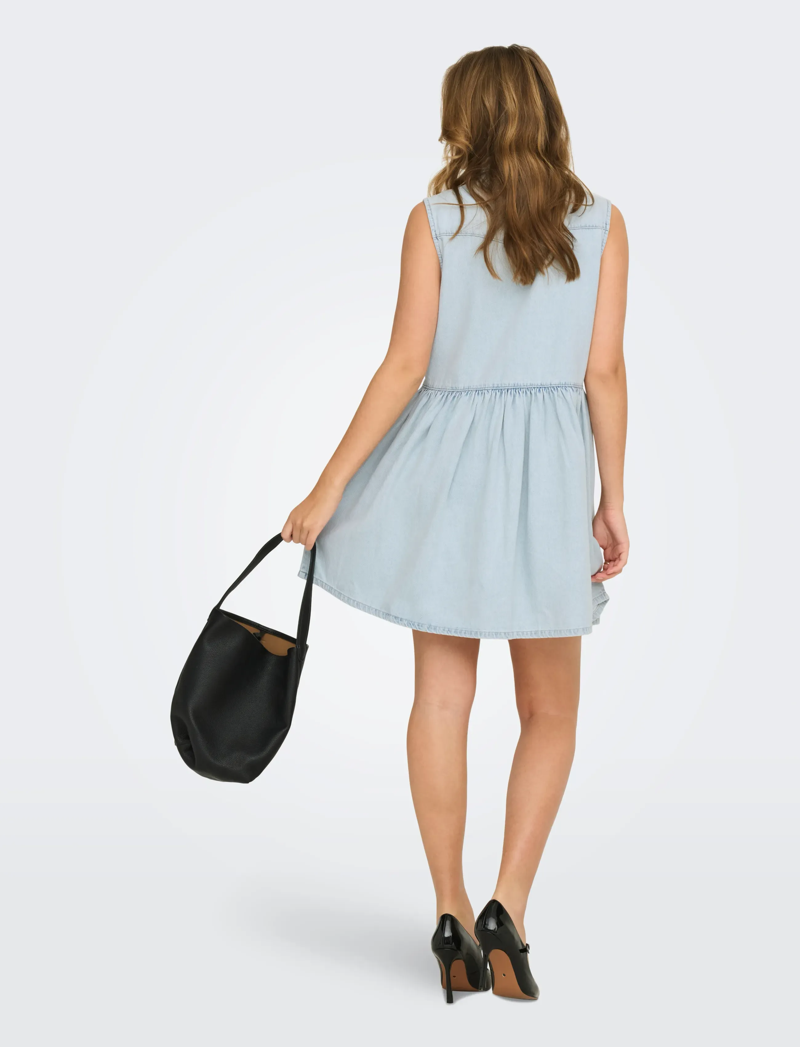 ONLY - ONLCYRUS SL SHORT DNM DRESS AKM - skjortekjoler - light blue denim - 3