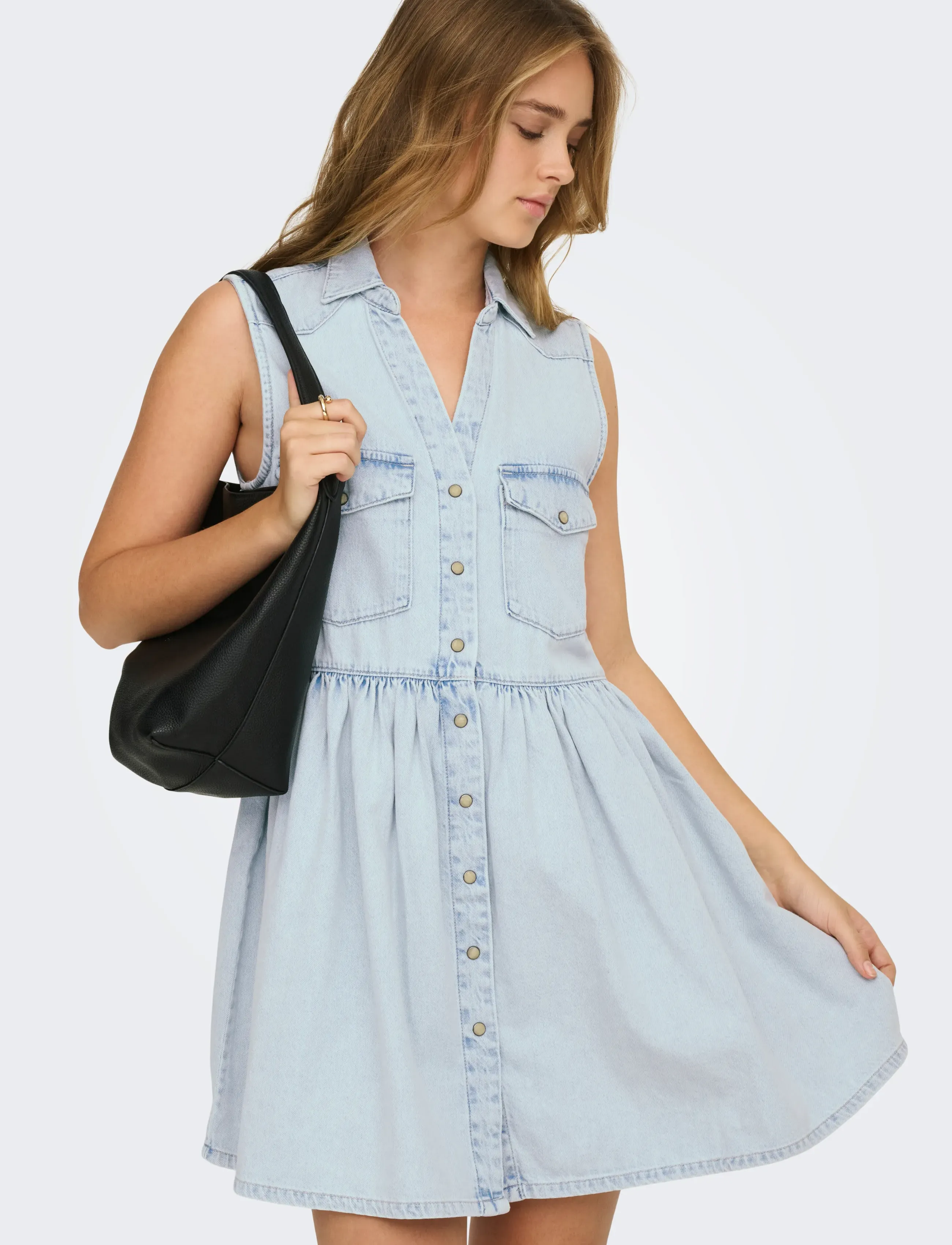 ONLY Onlcyrus Sl Short Dnm Dress Akm korta klänningar dam – bild 7