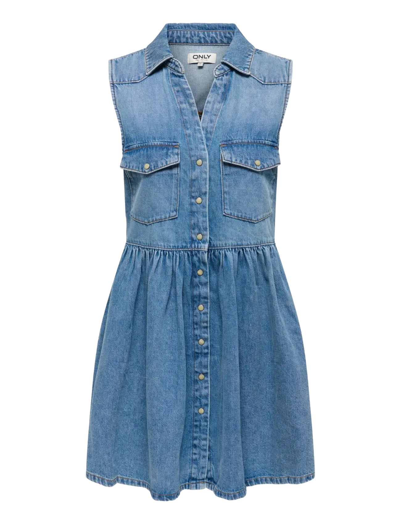 ONLY ONLCYRUS SL SHORT DNM DRESS AKM - Denim-tyylit - MEDIUM BLUE DENIM / blue