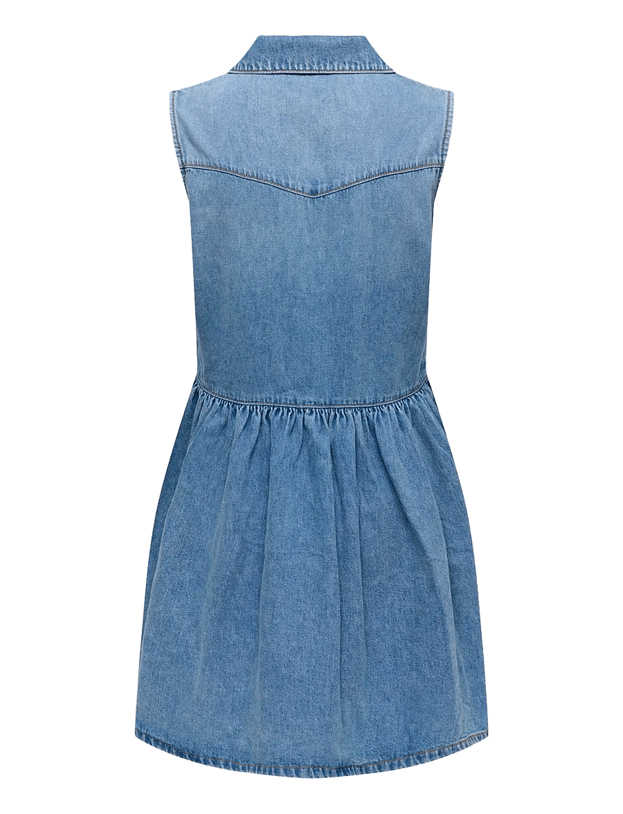 ONLY - ONLCYRUS SL SHORT DNM DRESS AKM - robes chemises - medium blue denim - 2