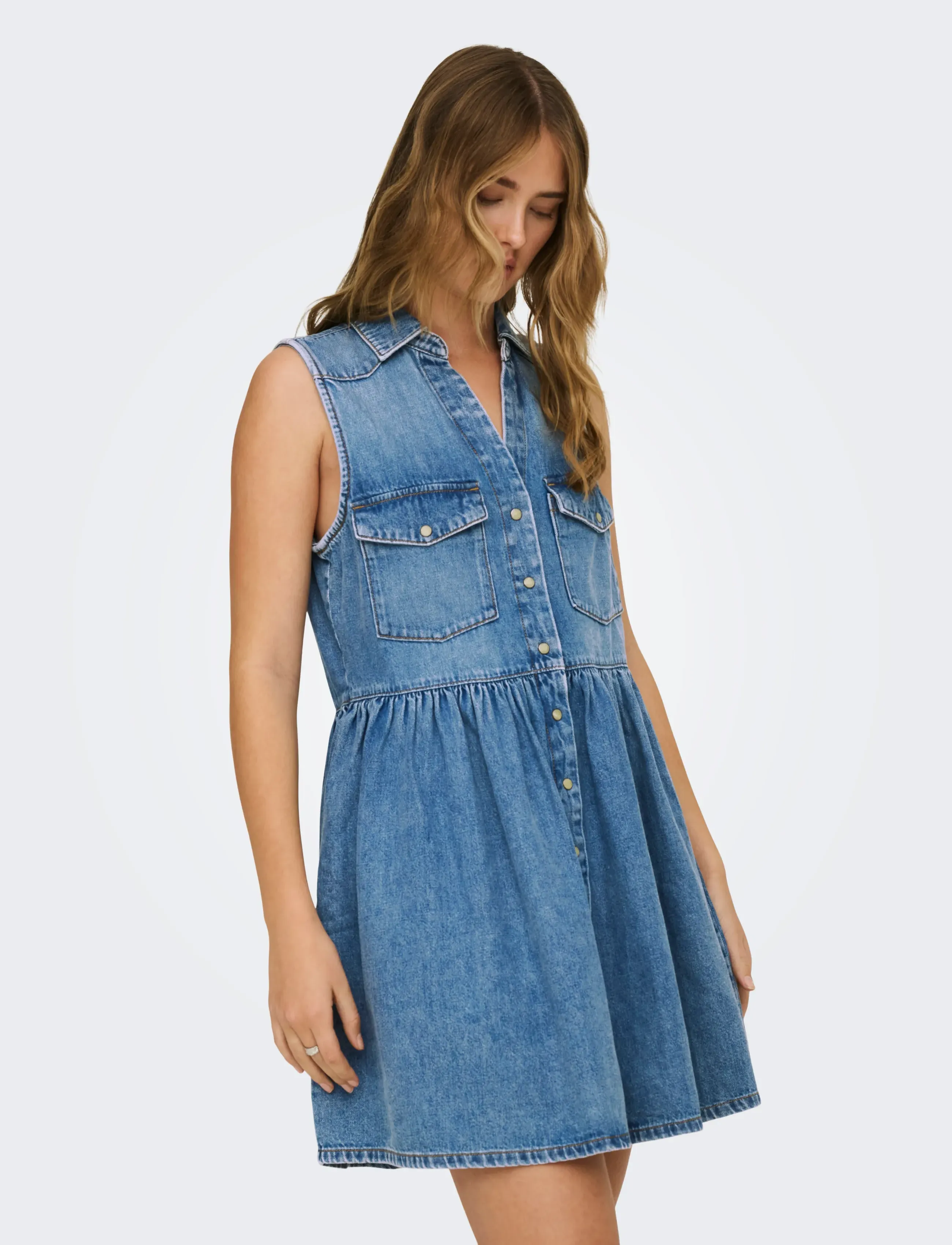 ONLY Onlcyrus Sl Short Dnm Dress Akm, S, Dresses, Blau - Dress, Frauen