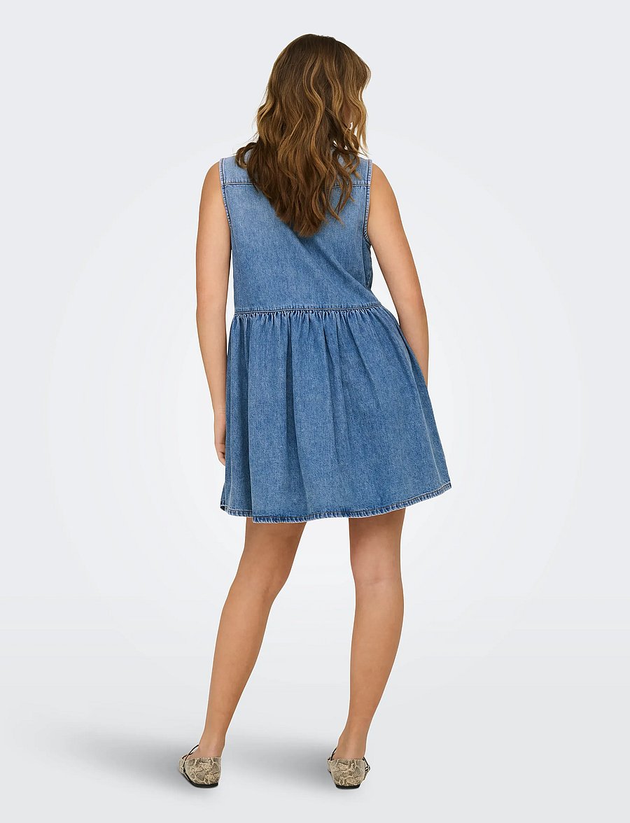 ONLY - ONLCYRUS SL SHORT DNM DRESS AKM - robes chemises - medium blue denim - 3
