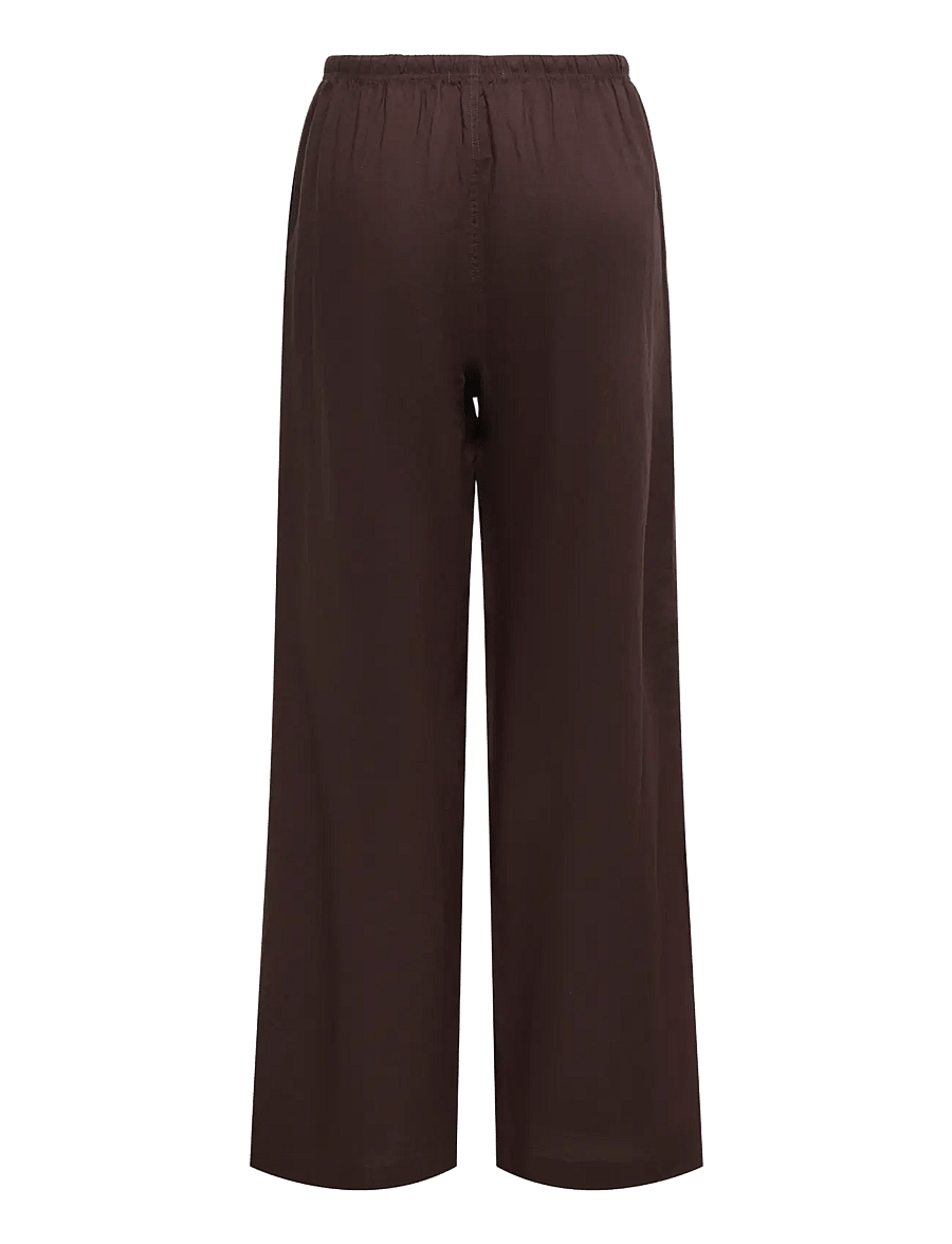ONLY - ONLISOLA MW PULL-UP WIDE PANT PNT - hosen mit weitem bein - coffee bean - 2