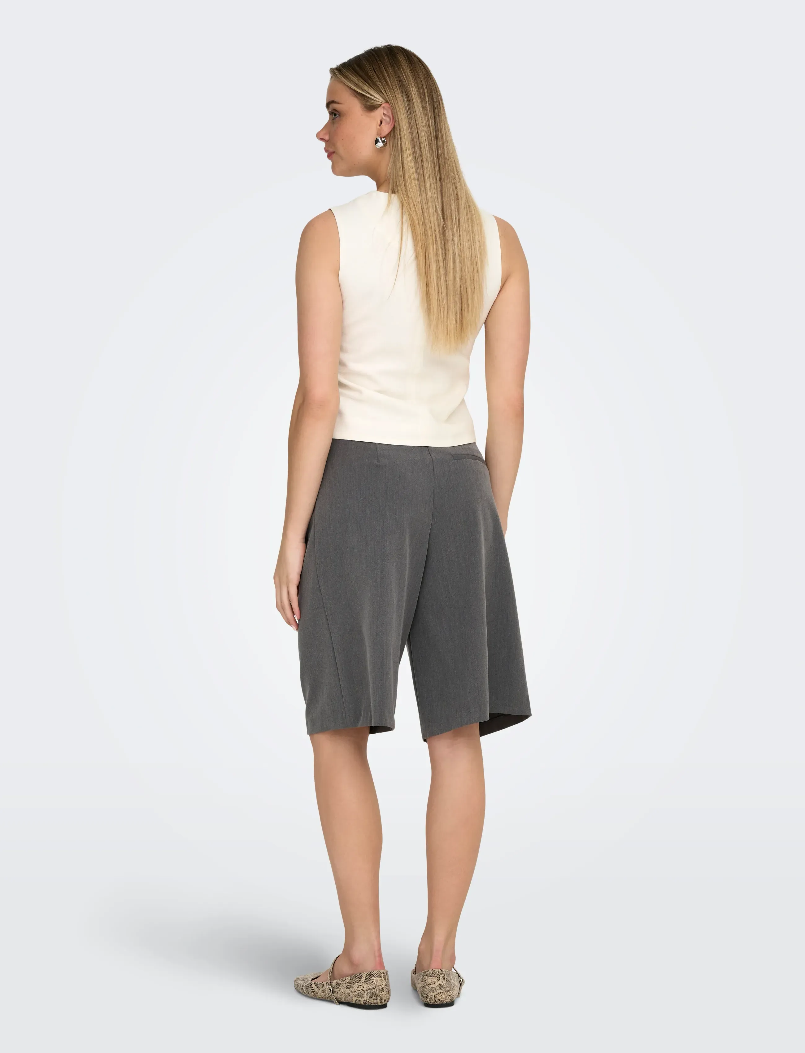 ONLY - ONLNALINA MW BERMUDA SHORTS TLR - medium grey melange - 3