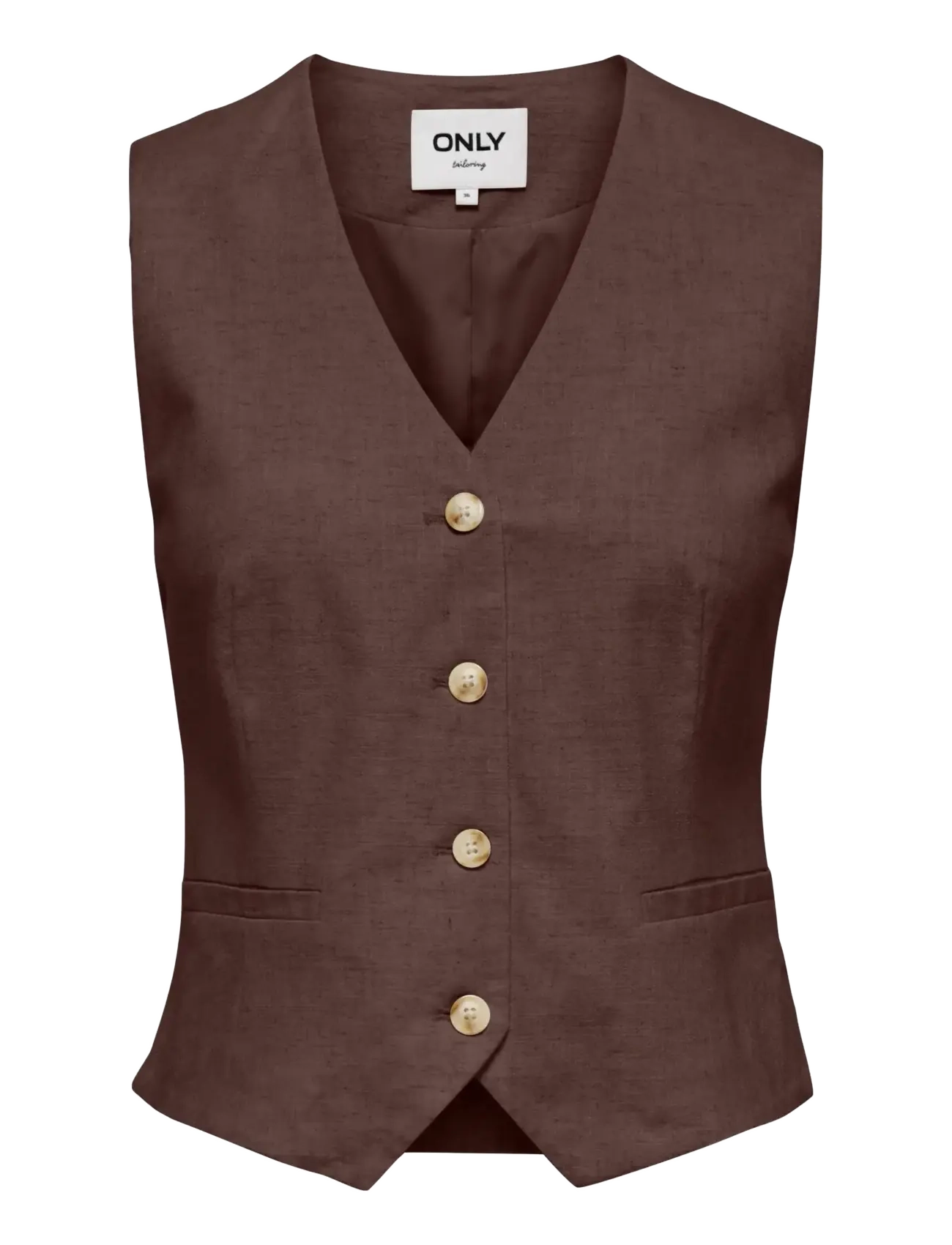 ONLY Onlsiesta S/L Linen Bl Vest Tlr Braun - 36 - Damen