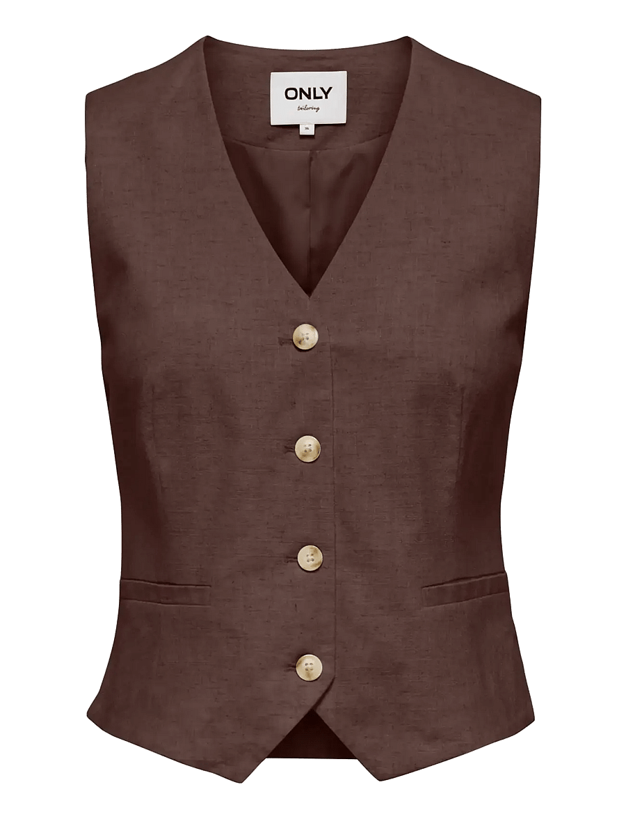 ONLY - ONLSIESTA S/L LINEN BL VEST TLR - veste - shopping bag - 0