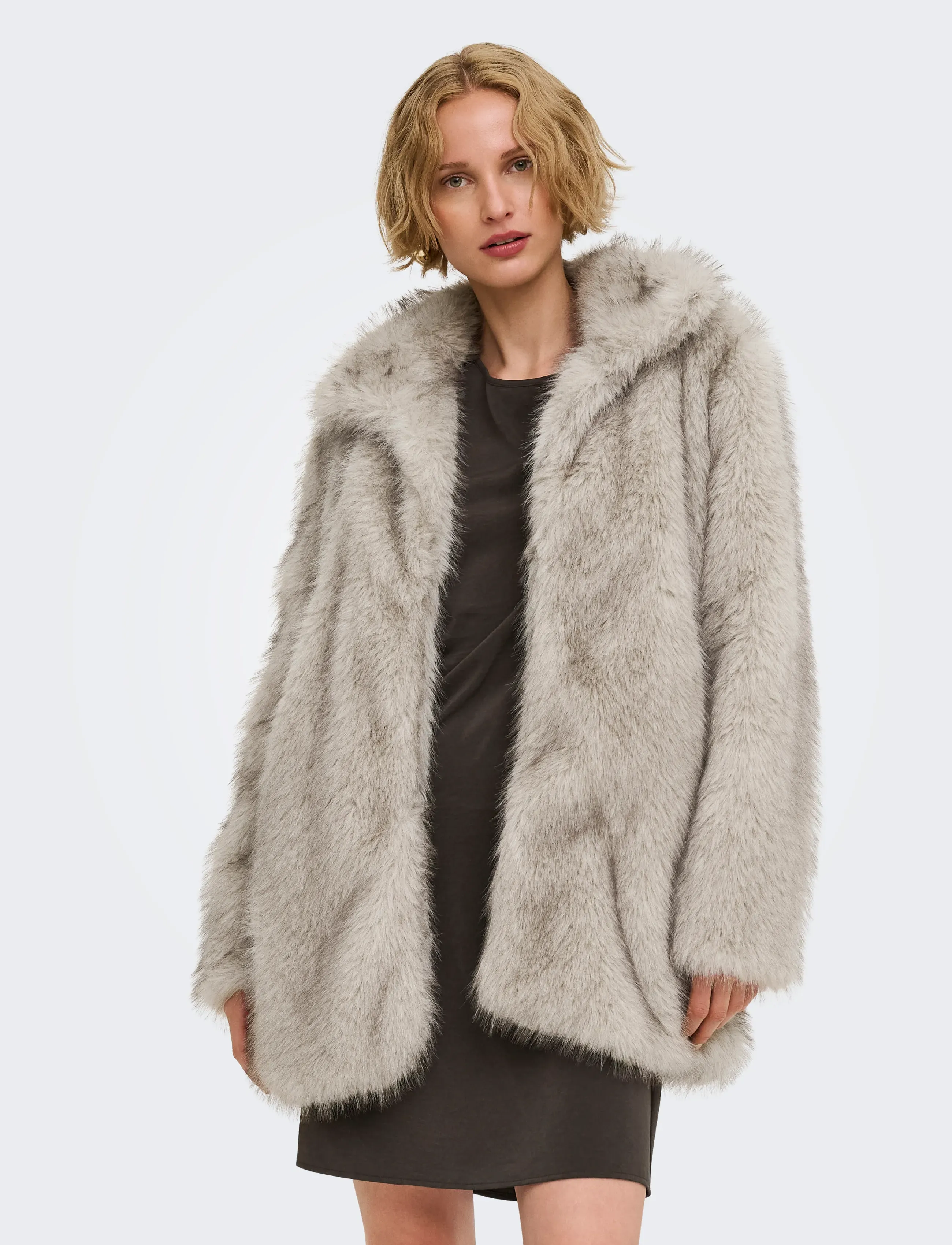 ONLY ONLDAWN FUR COAT CC OTW - Jackets & Coats - SATELLITE / grey