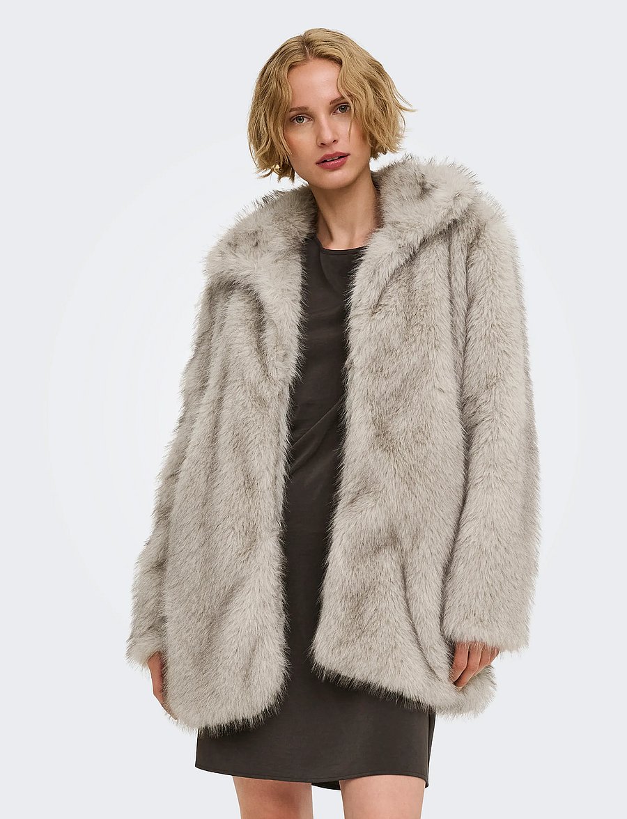 ONLY - ONLDAWN FUR COAT CC OTW - faux fur - satellite - 0