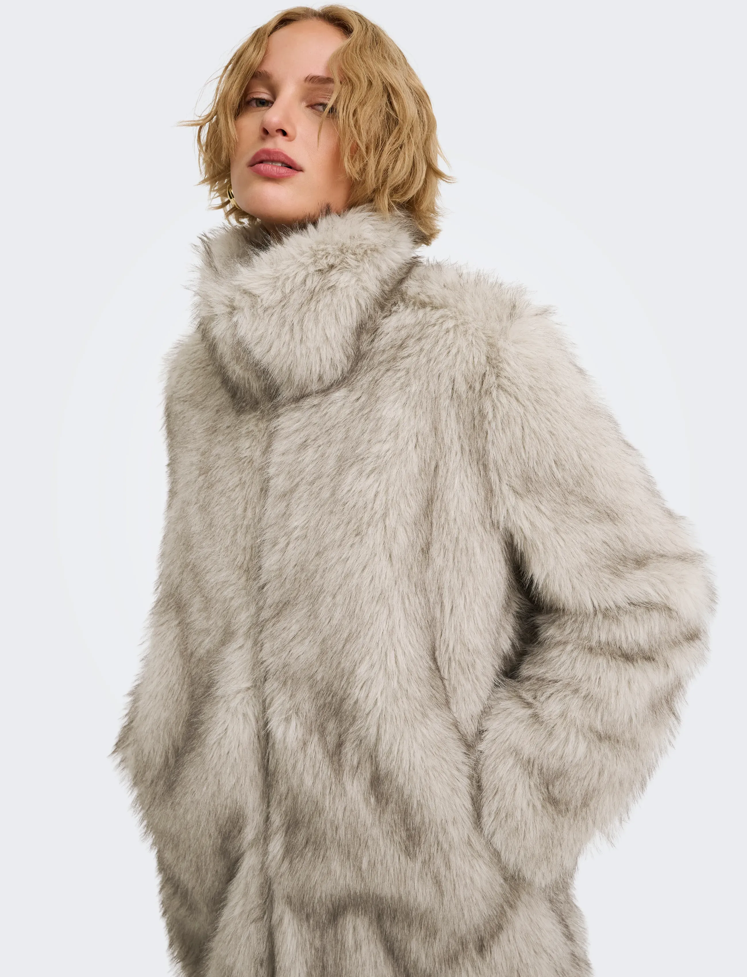 ONLY - ONLDAWN FUR COAT CC OTW - faux fur - satellite - 5
