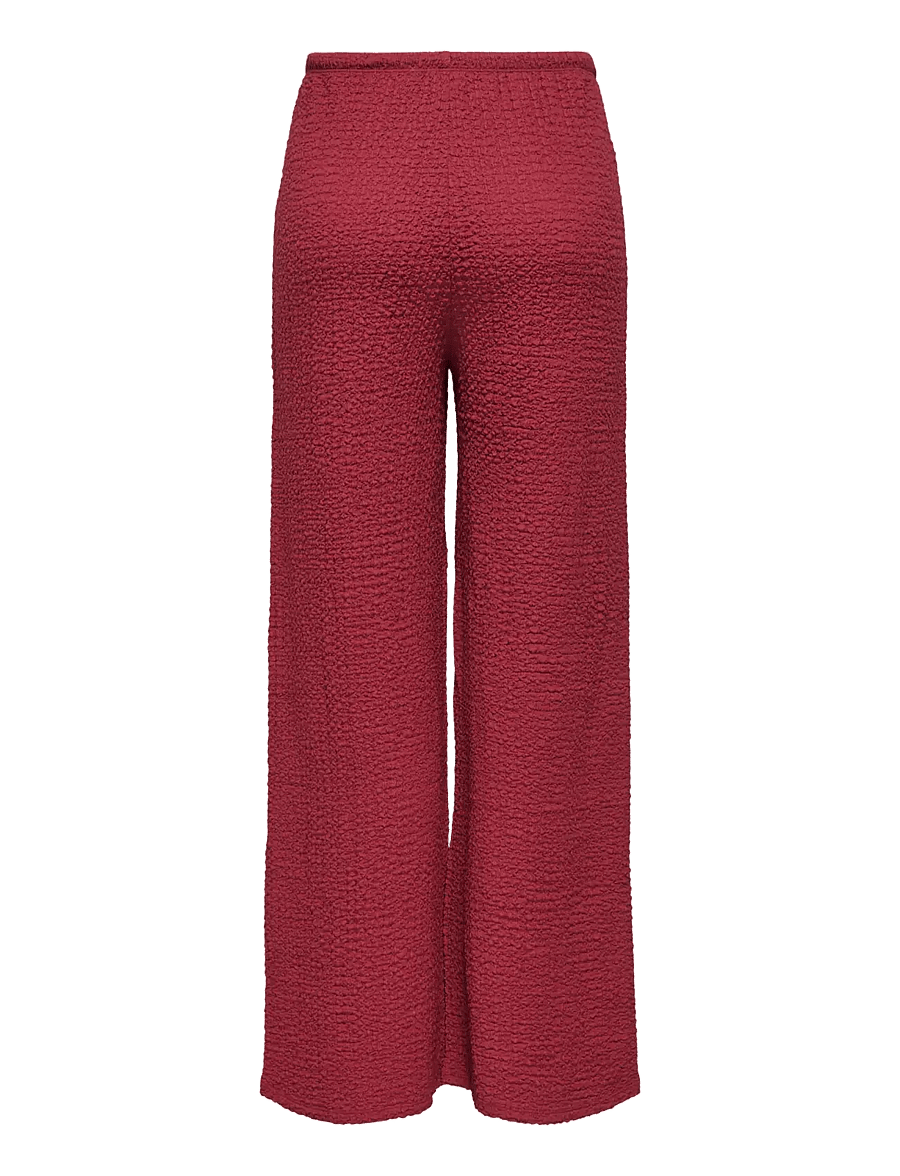 ONLY - ONLERIKKA HW WIDE CRINKLE PANT PNT - bukser med brede ben - brick red - 2