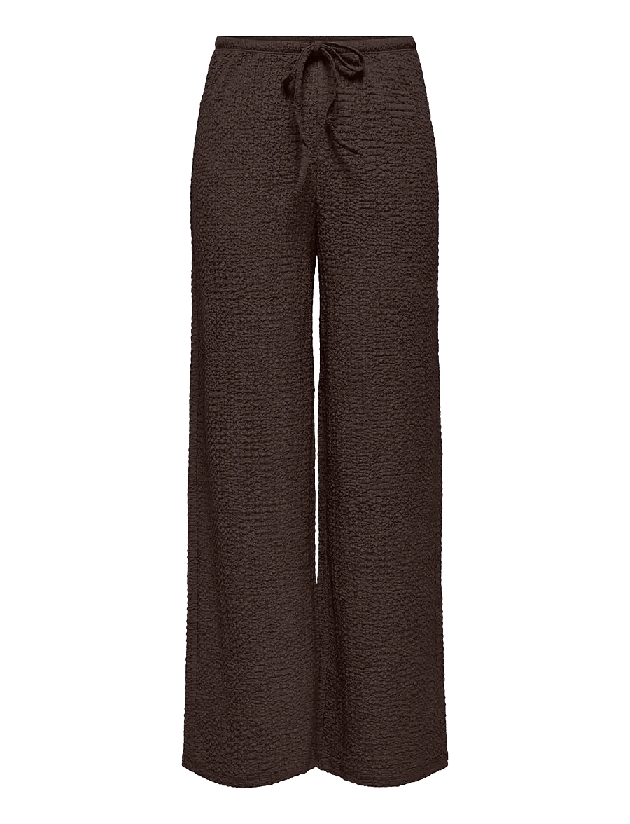ONLY - ONLERIKKA HW WIDE CRINKLE PANT PNT - bukser med brede ben - coffee bean - 0