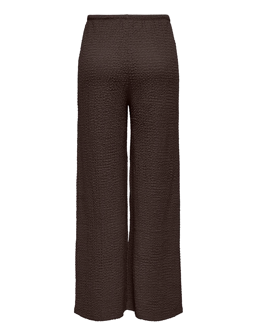 ONLY - ONLERIKKA HW WIDE CRINKLE PANT PNT - bukser med brede ben - coffee bean - 1