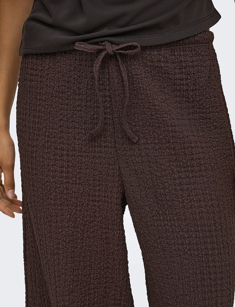 ONLY - ONLERIKKA HW WIDE CRINKLE PANT PNT - laia säärega püksid - coffee bean - 5