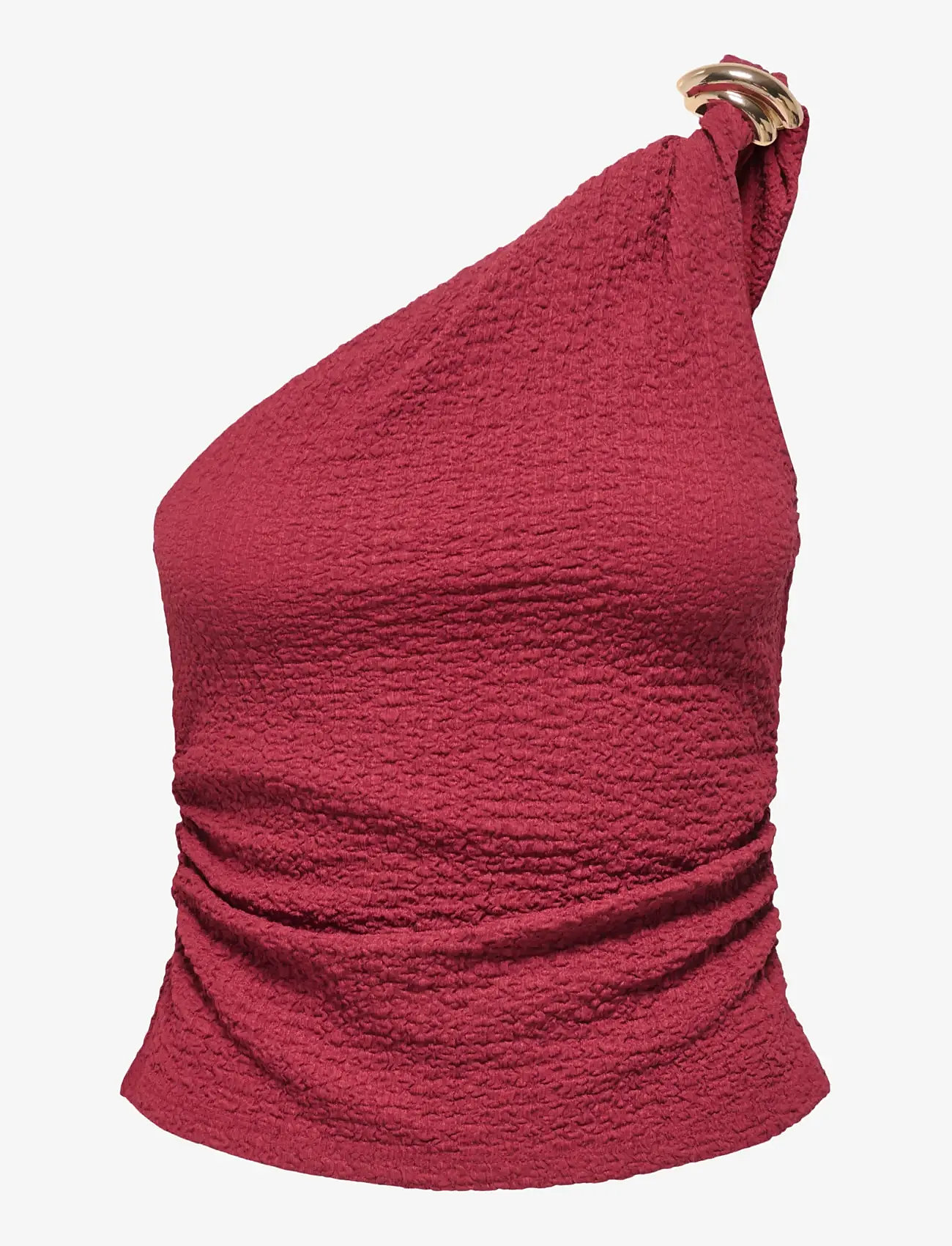 ONLY - ONLERIKKA ASSYMETRIC CRINKLE TOP PNT - tanktops - brick red - 1