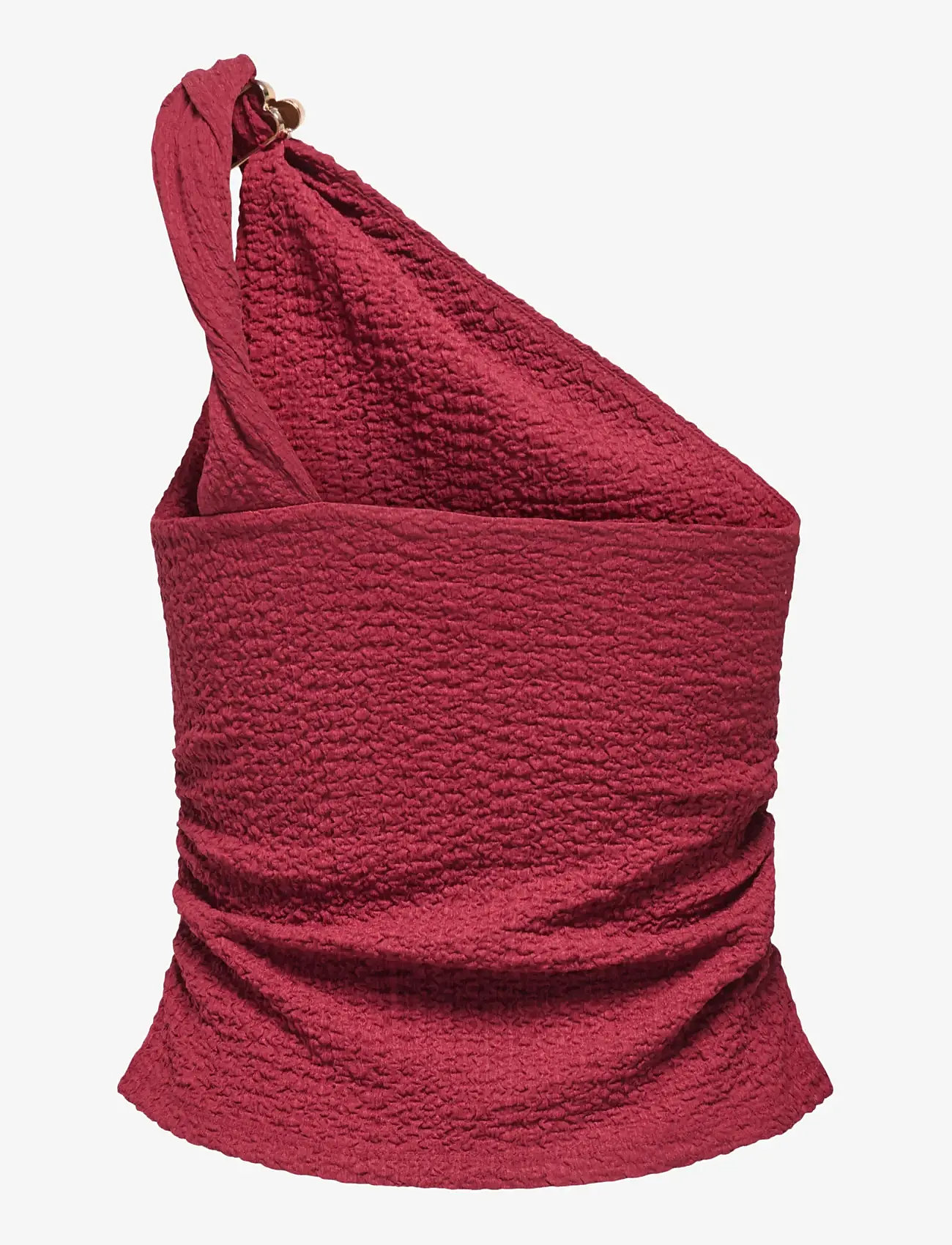 ONLY - ONLERIKKA ASSYMETRIC CRINKLE TOP PNT - tanktops - brick red - 2