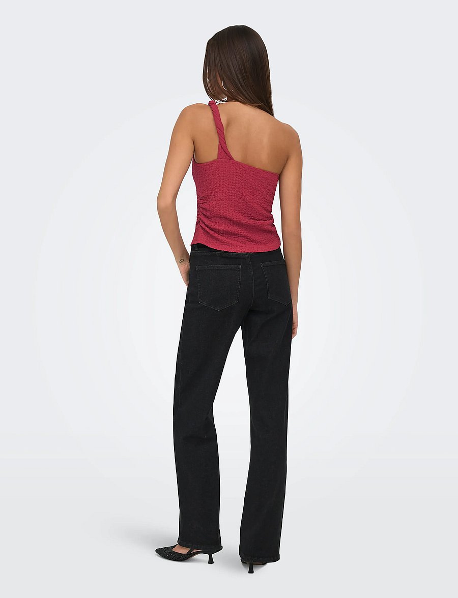 ONLY - ONLERIKKA ASSYMETRIC CRINKLE TOP PNT - Ärmellose tops - brick red - 3