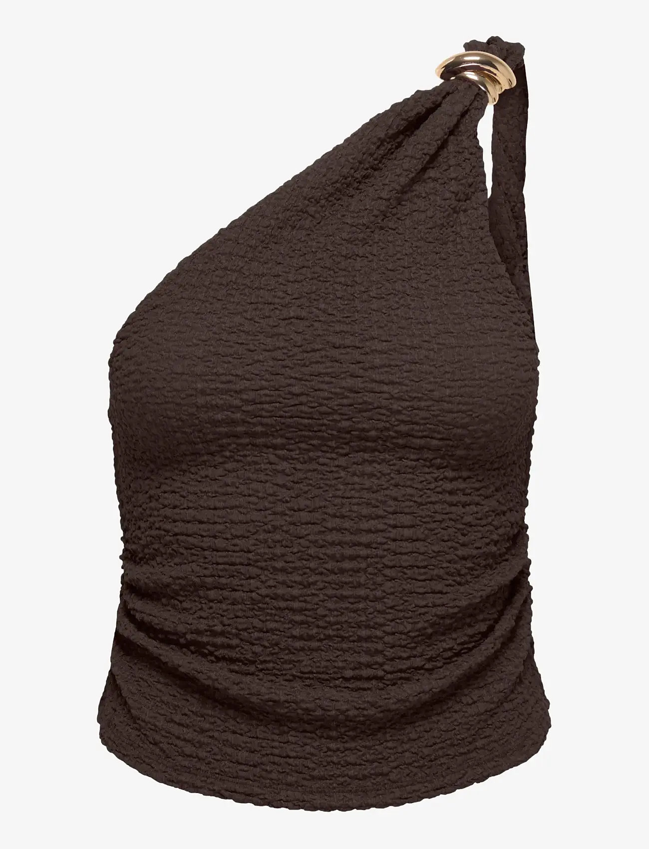 ONLY - ONLERIKKA ASSYMETRIC CRINKLE TOP PNT - tanktops - coffee bean - 0