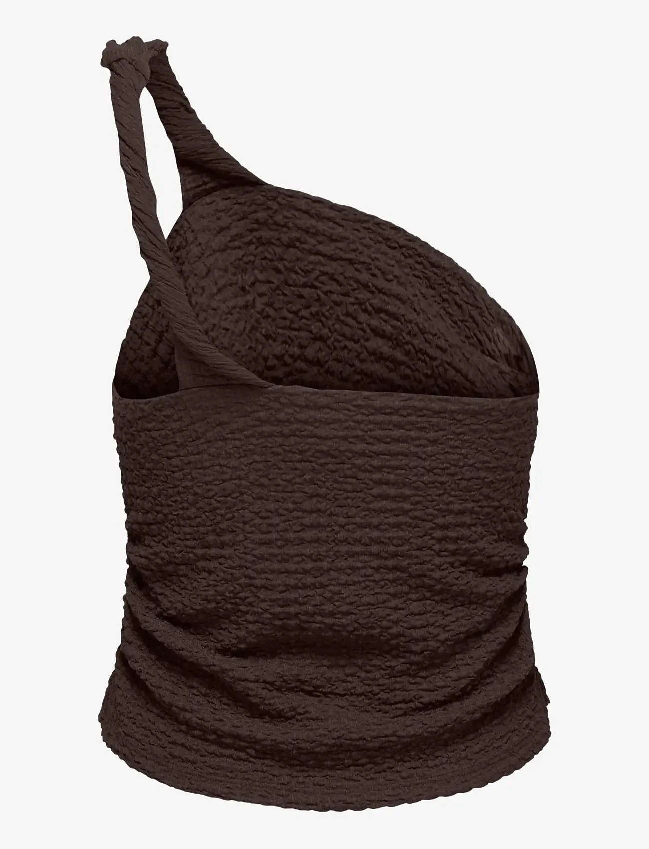 ONLY - ONLERIKKA ASSYMETRIC CRINKLE TOP PNT - tanktops - coffee bean - 1