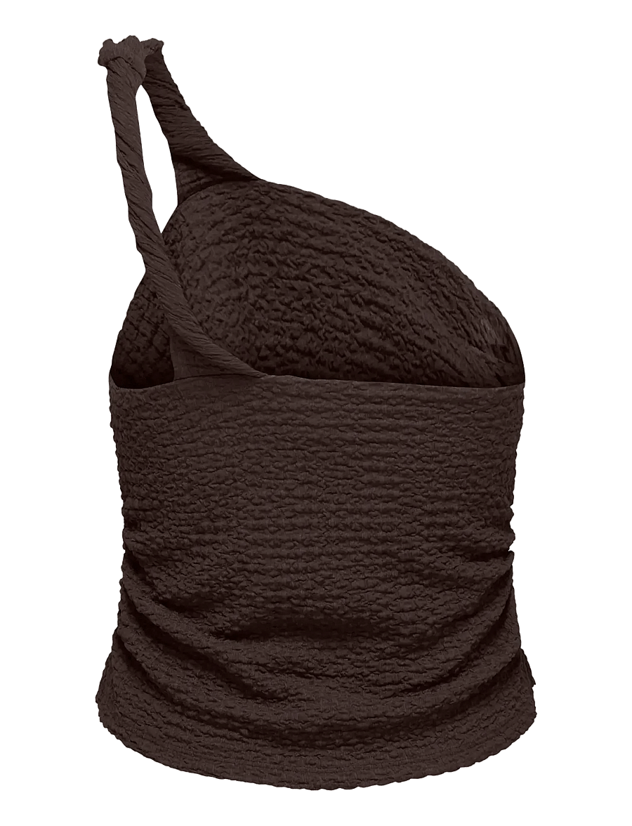 ONLY - ONLERIKKA ASSYMETRIC CRINKLE TOP PNT - Ärmellose tops - coffee bean - 1