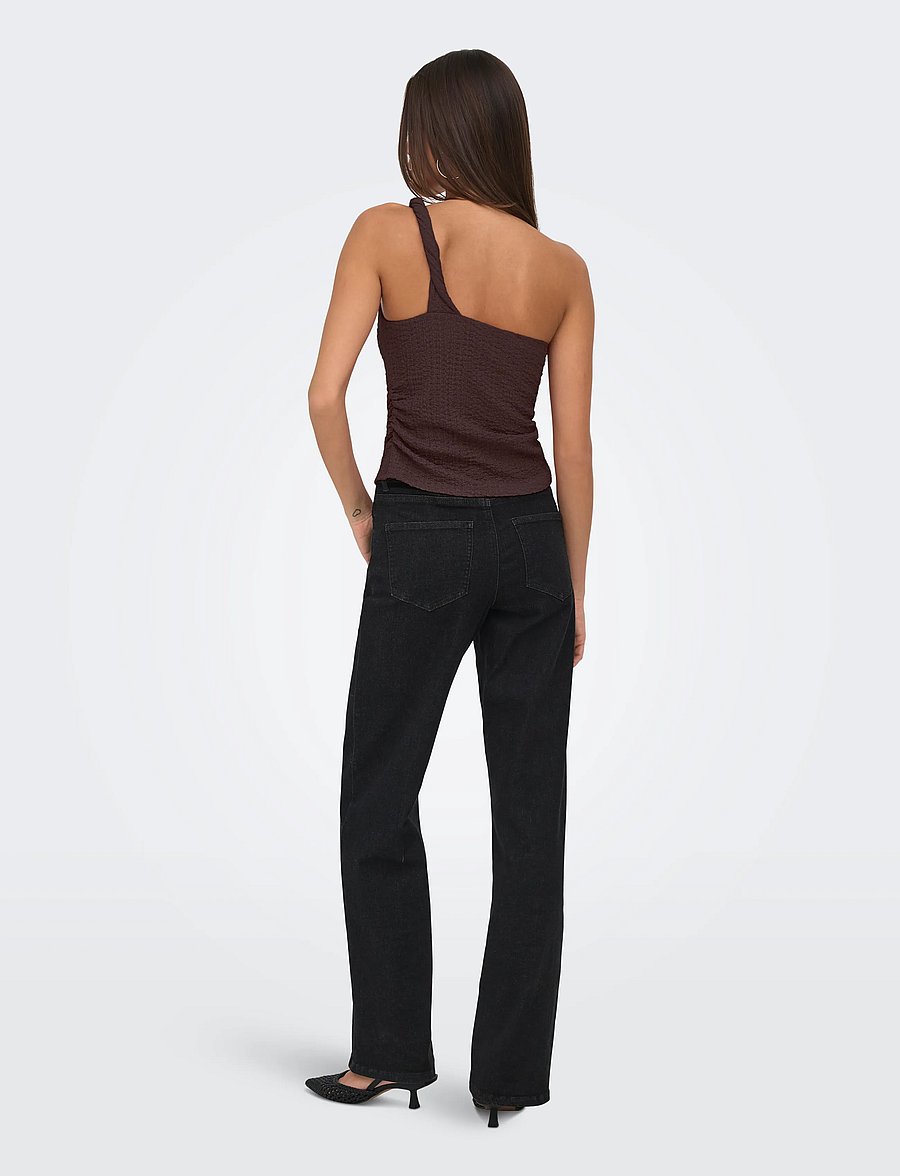 ONLY - ONLERIKKA ASSYMETRIC CRINKLE TOP PNT - varrukateta topid - coffee bean - 3