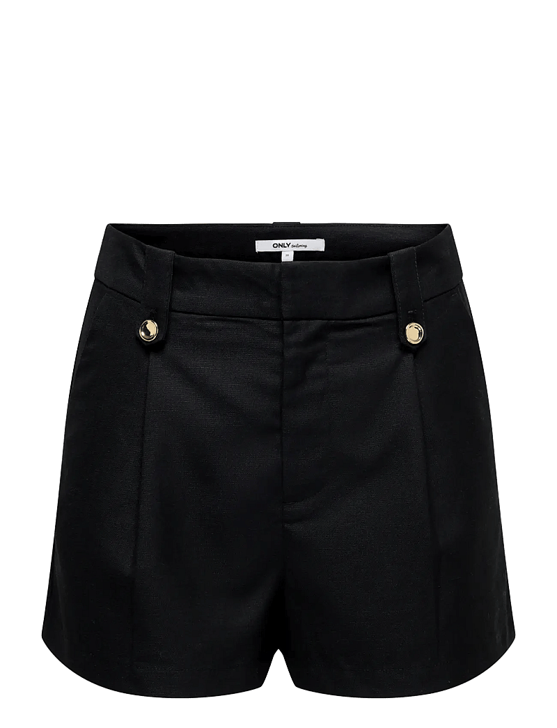 ONLY - ONLBAIA HW LINEN BL SHORTS TLR - casual shorts - black - 1