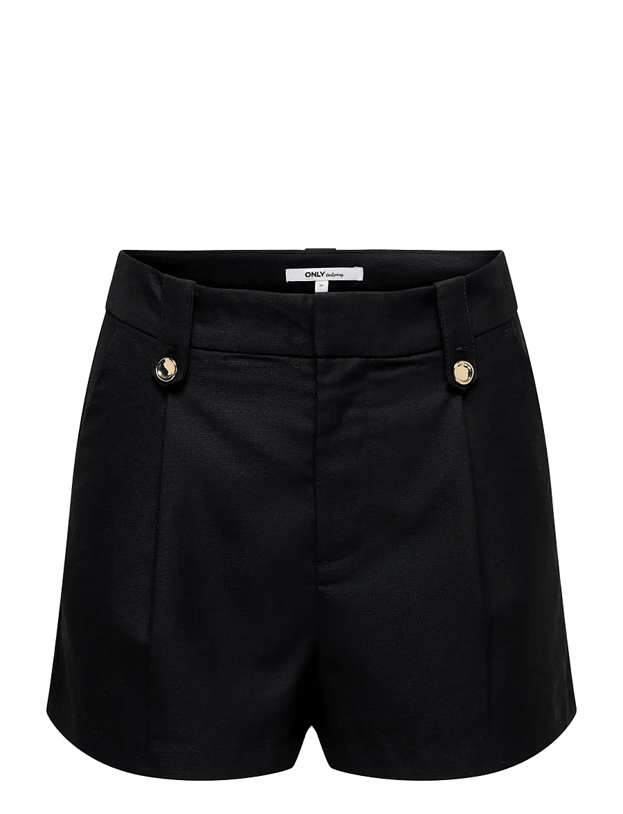 ONLY - ONLBAIA HW LINEN BL SHORTS TLR - lühikesed vabaajapüksid - black - 1