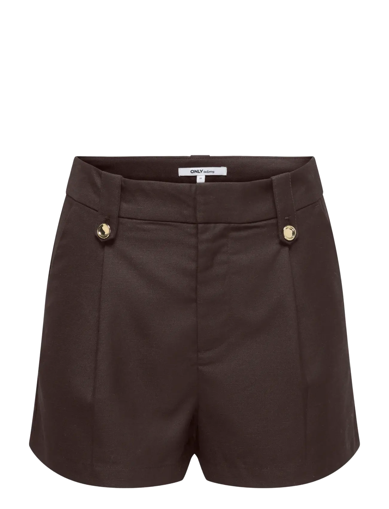 ONLY ONLBAIA HW LINEN BL SHORTS TLR - Lühikesed püksid - COFFEE BEAN / brown