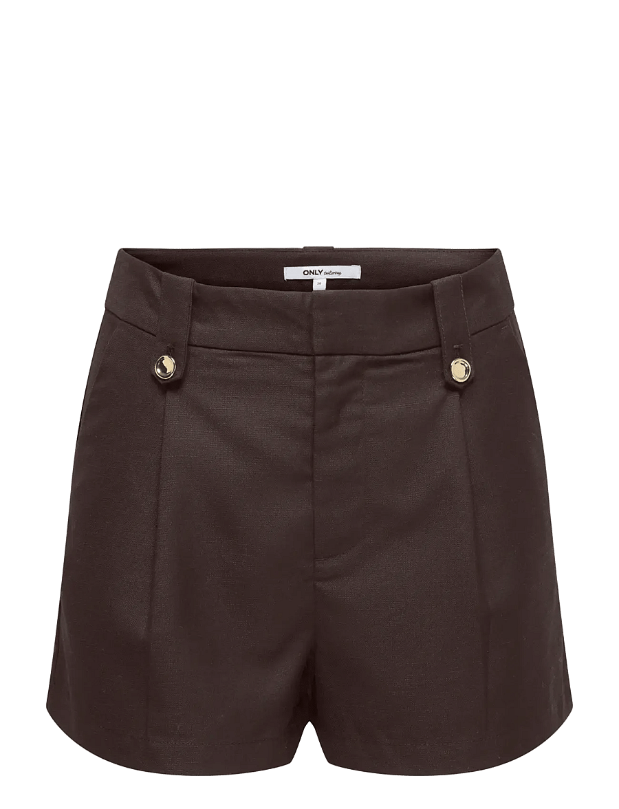 ONLY - ONLBAIA HW LINEN BL SHORTS TLR - casual shorts - coffee bean - 1