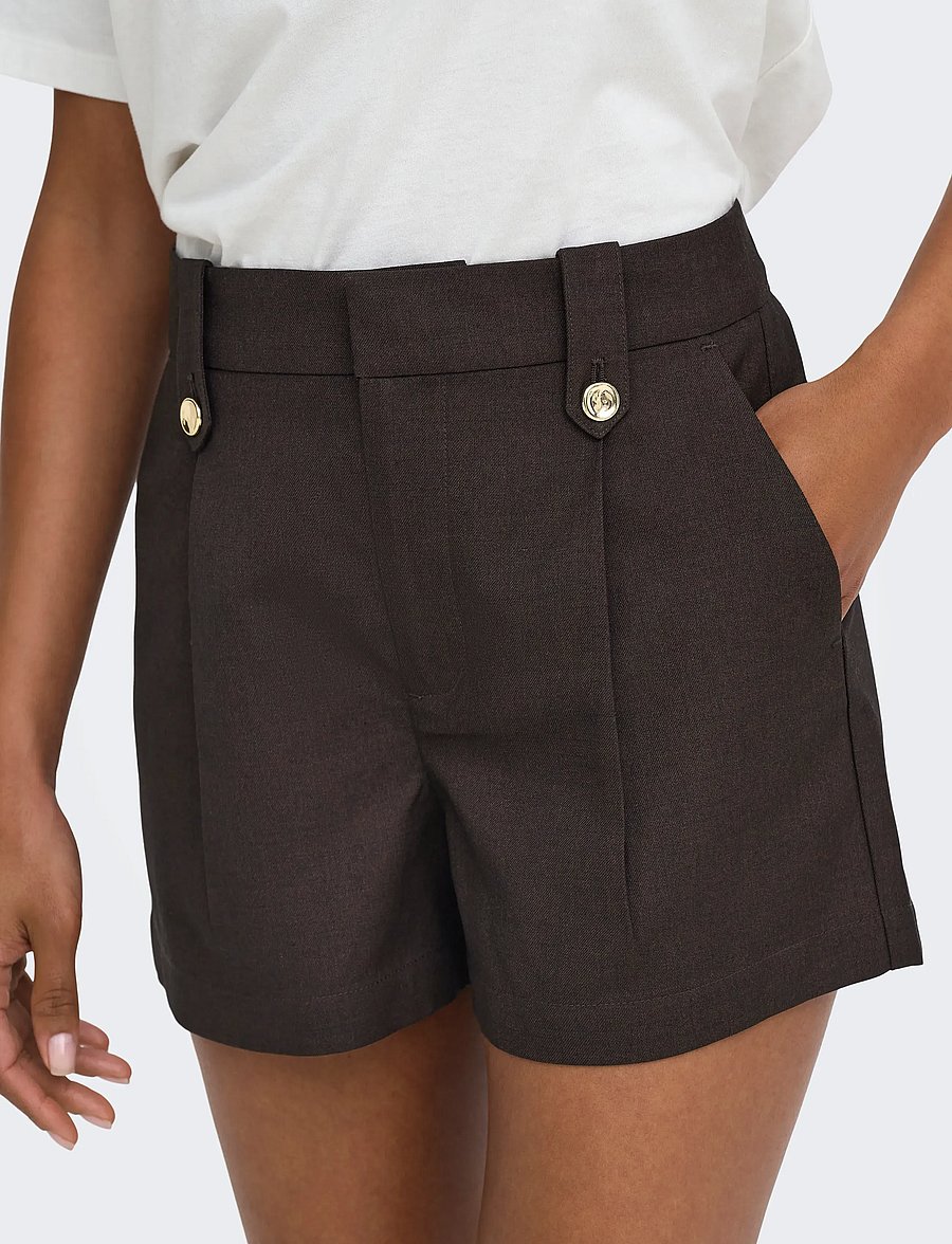 ONLY - ONLBAIA HW LINEN BL SHORTS TLR - casual shorts - coffee bean - 5