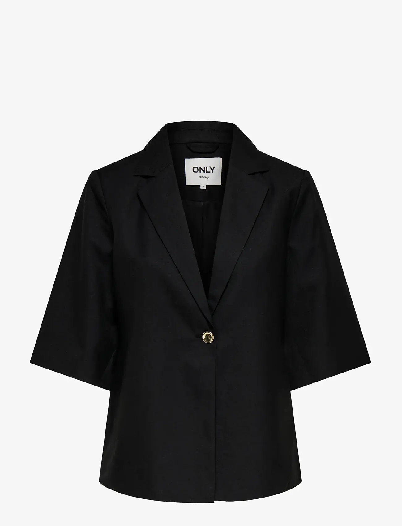 ONLY - ONLBAIA 2/4 LINEN BL BLAZER TLR - enkeltradede blazere - black - 1
