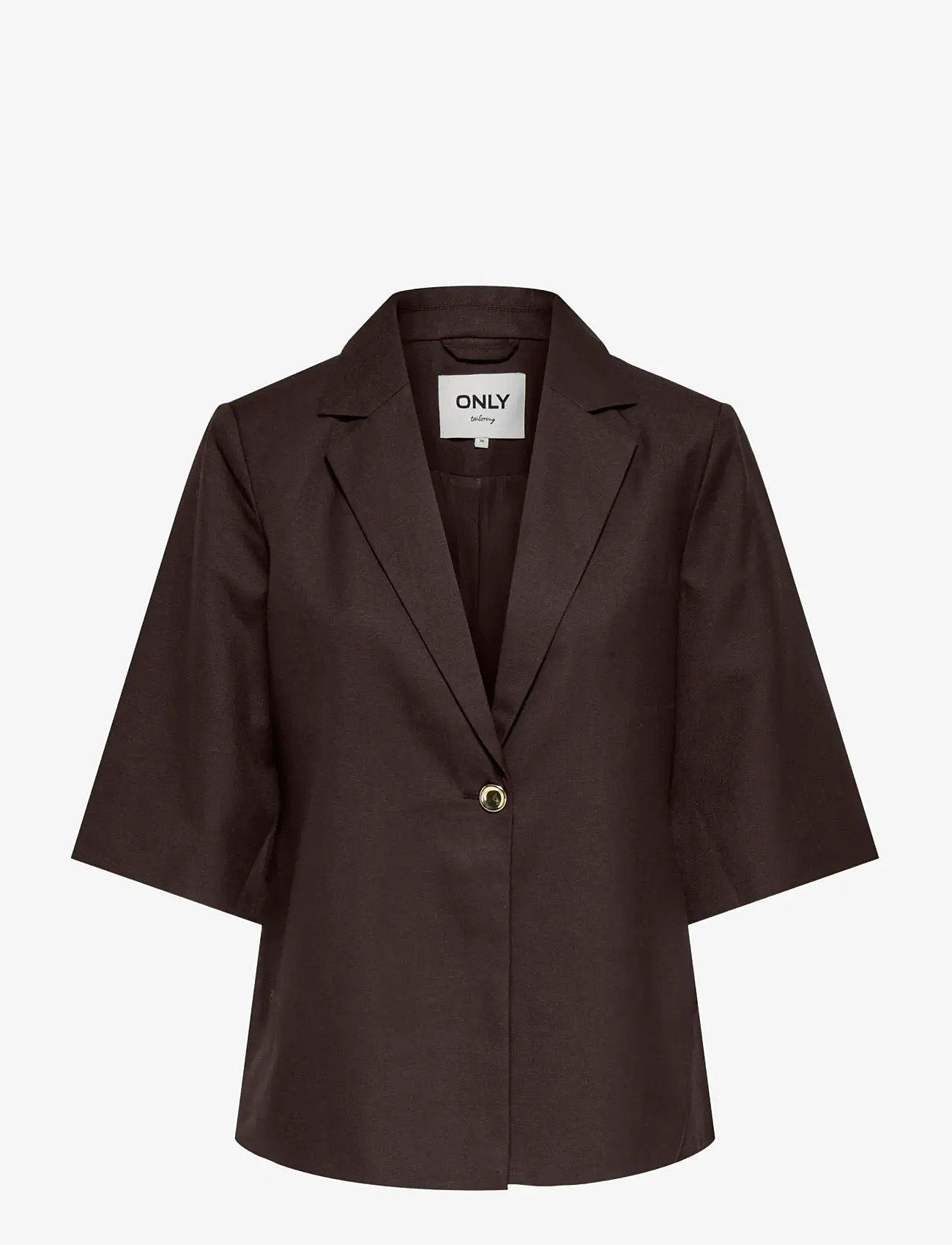 ONLY - ONLBAIA 2/4 LINEN BL BLAZER TLR - enkeltradede blazere - coffee bean - 1