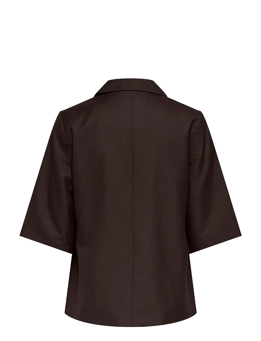 ONLY - ONLBAIA 2/4 LINEN BL BLAZER TLR - enkeltspente blazere - coffee bean - 2