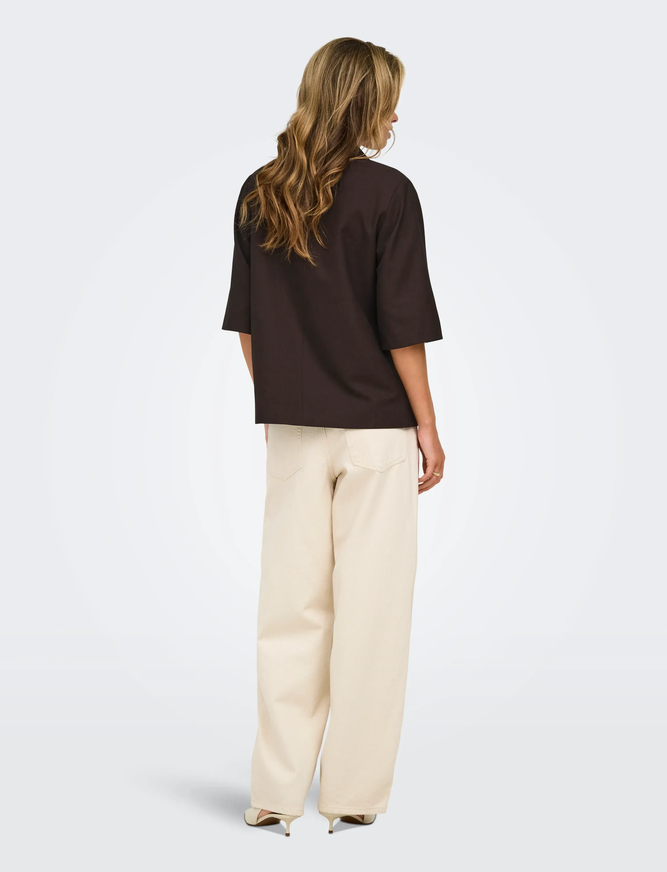 ONLY - ONLBAIA 2/4 LINEN BL BLAZER TLR - enkeltspente blazere - coffee bean - 3