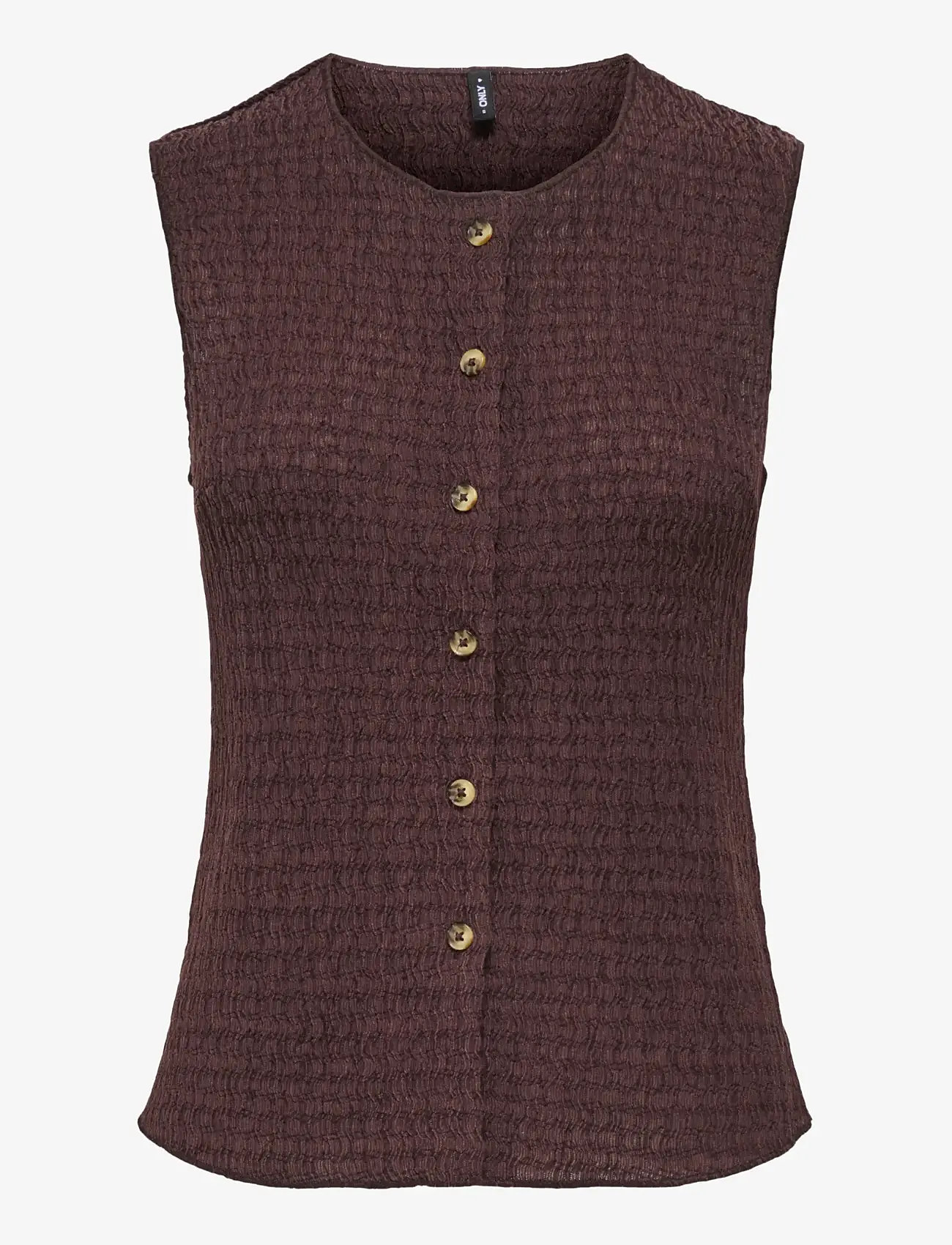 ONLY - ONLILSE S/L STRUCTURE VEST JRS NOOS - knitted vests - deep mahogany - 1