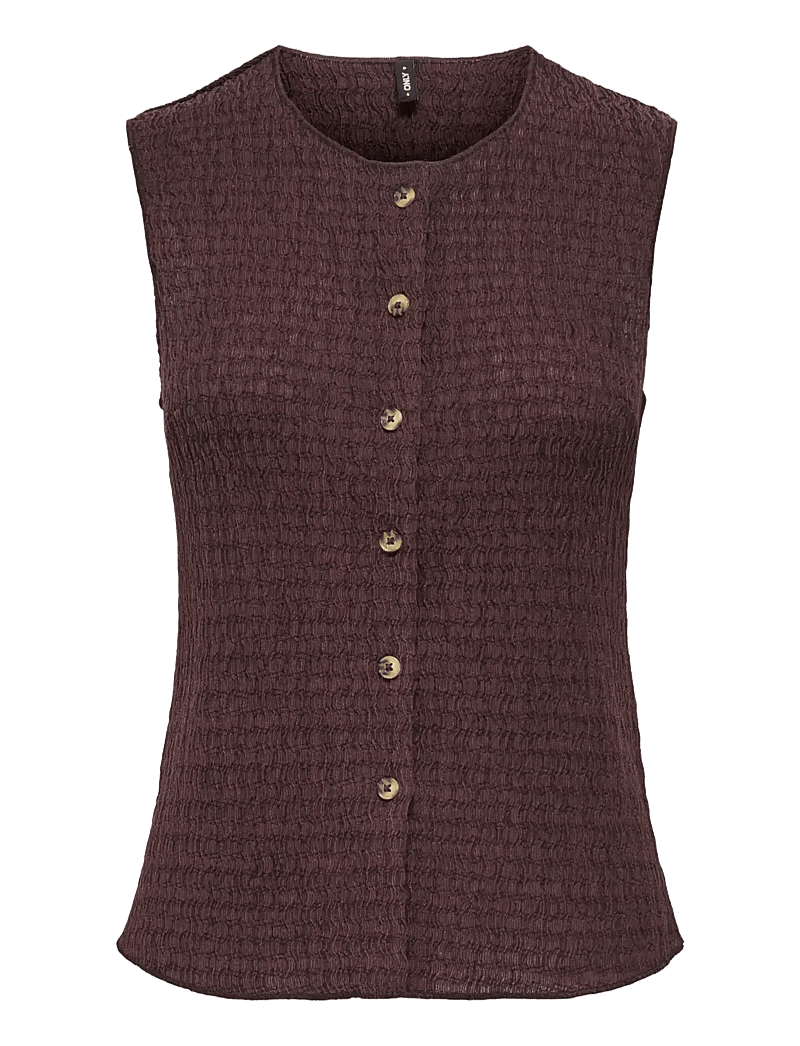 ONLY - ONLILSE S/L STRUCTURE VEST JRS NOOS - gestrickte westen - deep mahogany - 1