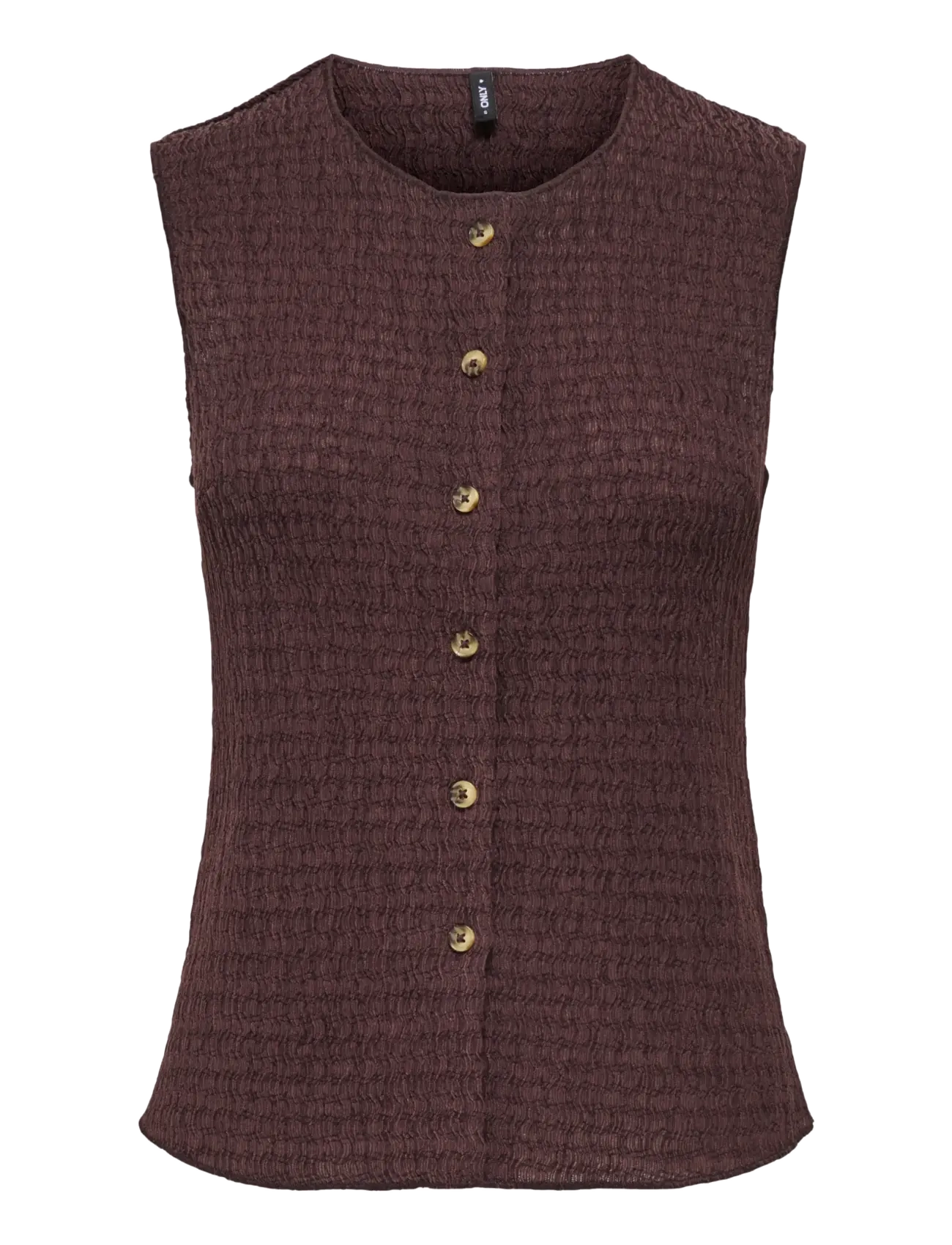 ONLY ONLILSE S/L STRUCTURE VEST JRS NOOS - Västar - DEEP MAHOGANY / burgundy