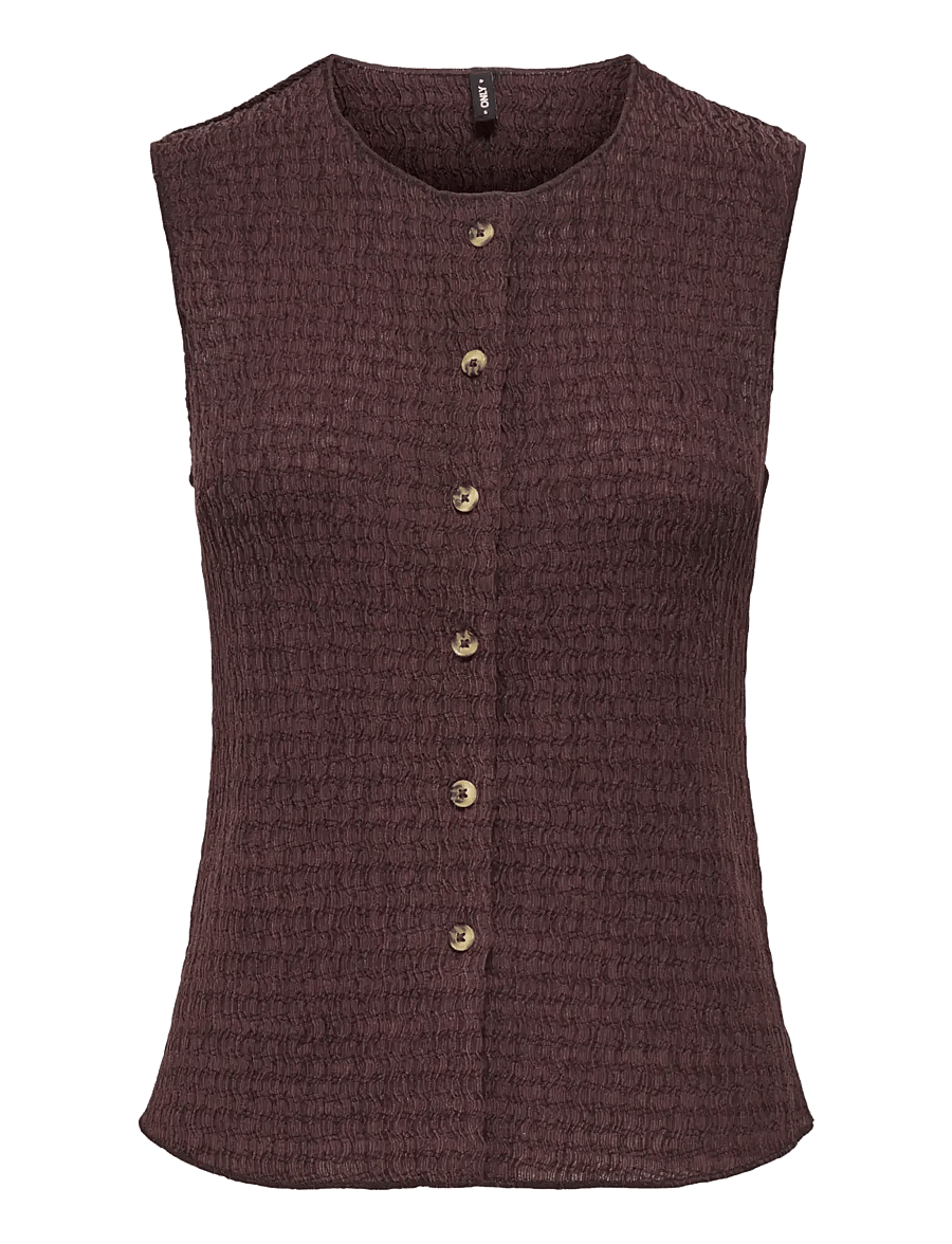 ONLY - ONLILSE S/L STRUCTURE VEST JRS NOOS - strickwesten - deep mahogany - 1
