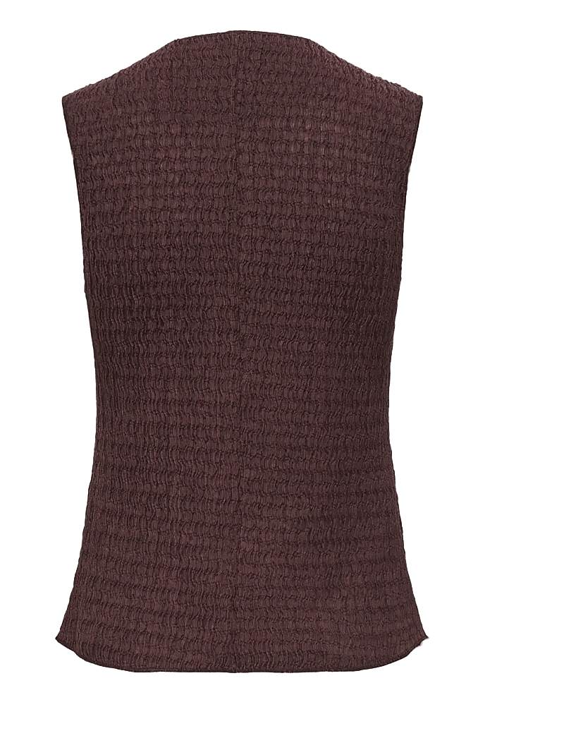 ONLY - ONLILSE S/L STRUCTURE VEST JRS NOOS - gestrickte westen - deep mahogany - 2
