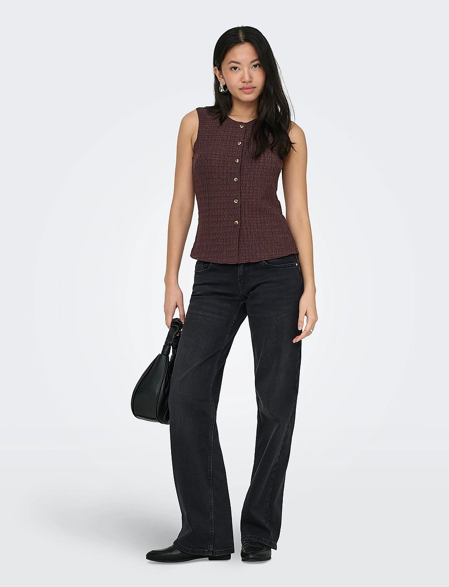 ONLY - ONLILSE S/L STRUCTURE VEST JRS NOOS - strickwesten - deep mahogany - 4