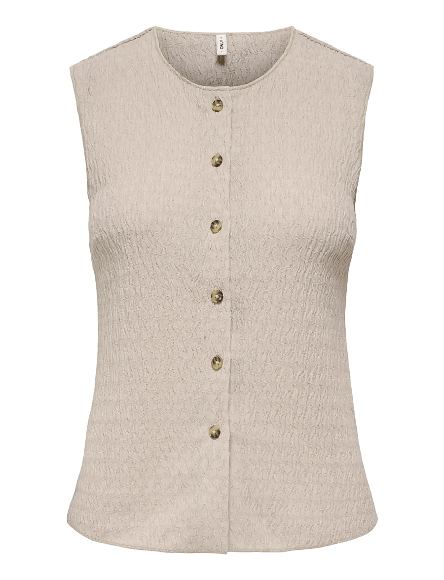 ONLY - ONLILSE S/L STRUCTURE VEST JRS NOOS - gestrickte westen - silver lining - 1