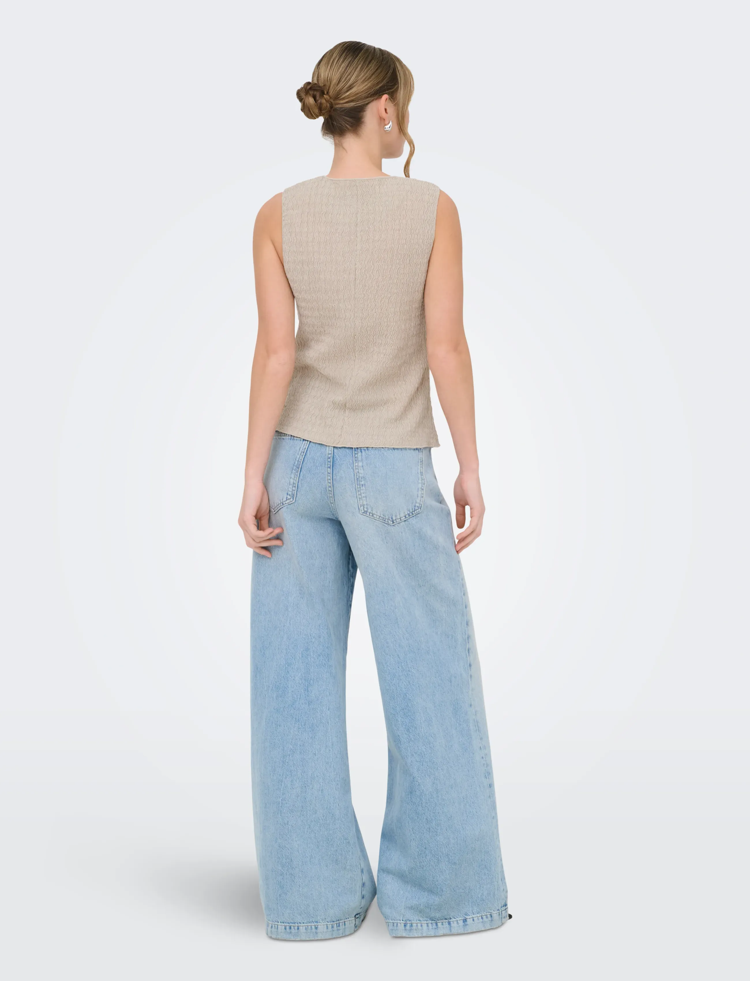 ONLY - ONLILSE S/L STRUCTURE VEST JRS NOOS - gestrickte westen - silver lining - 3
