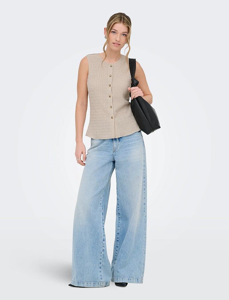 ONLY - ONLILSE S/L STRUCTURE VEST JRS NOOS - gestrickte westen - silver lining - 4