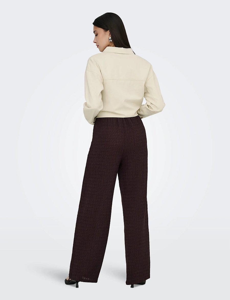 ONLY - ONLILSE PANT STRUCTURE JRS NOOS - hosen mit weitem bein - deep mahogany - 3