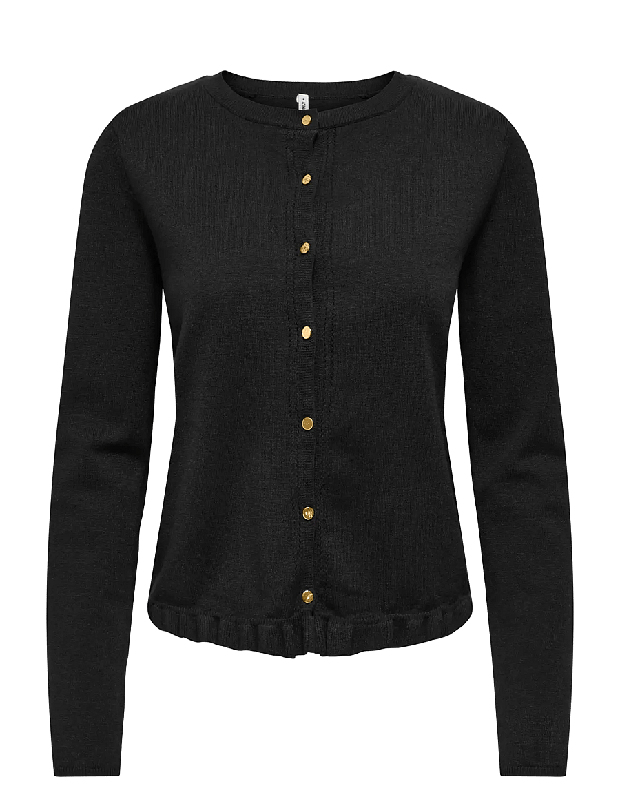 ONLY - ONLCINDEREL LS O-NECK FRILL CARDI CC KNT - koftor - black - 0