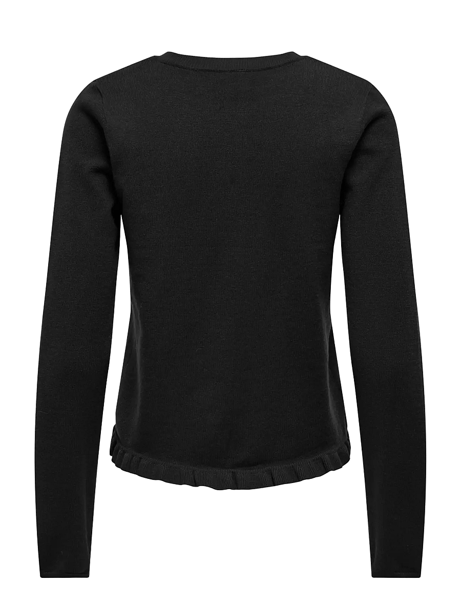 ONLY - ONLCINDEREL LS O-NECK FRILL CARDI CC KNT - koftor - black - 1