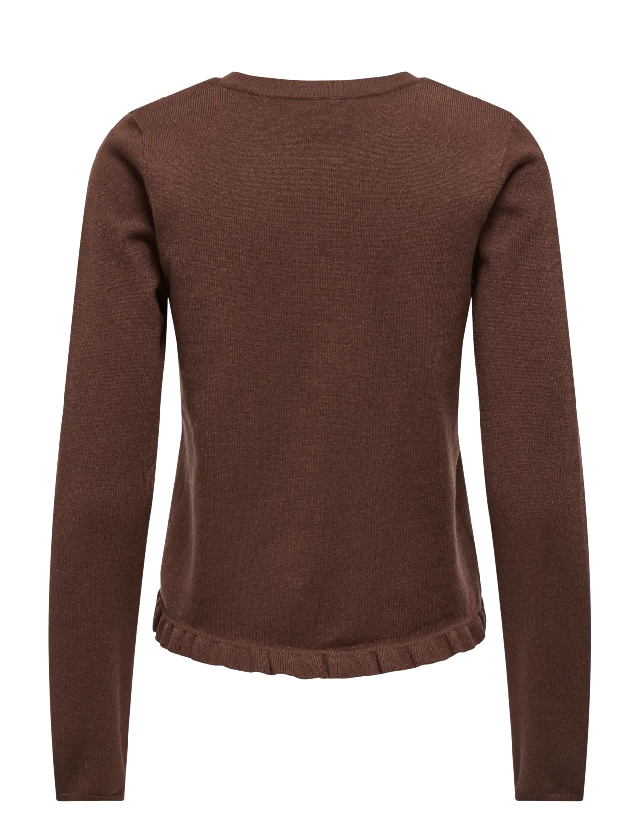ONLY - ONLCINDEREL LS O-NECK FRILL CARDI CC KNT - coffee bean - 2
